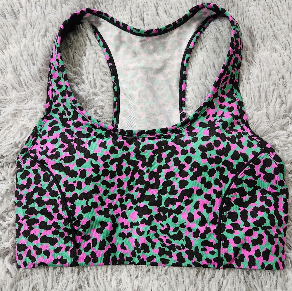 Fabletics Green And Pink Leopard Print On The Go … - image 1
